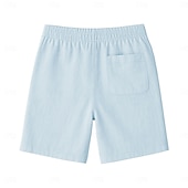 baratos Calções Elite Masculinos-Homens Calção Shorts de praia Com Cordão Cintura elástica com cordão Tecido Respirável Pavio Humido Curto Formal Casamento Ao ar livre Elegante Férias Branco Amarelo Micro-Elástica