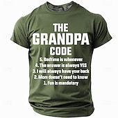 Men's Funny Grandpa Code Short Sleeve Graphic T-Shirt | Grandfather Rules Gift Tee cheap Men's Funny T shirts-Men's Funny Grandpa Code Short Sleeve Graphic T-Shirt | Grandfather Rules Gift Tee