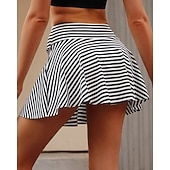 abordables Faldas y Skorts para Mujeres-Mujer Leopardo Rayas Falda casual Faldas de tenis con pantalones cortos Tobillo Alto Transpirable Tenis Golf pepinillo Negro Caqui Ropa de tenis