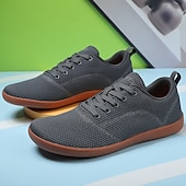 cheap Men&#039;s Sneakers-Men&#039;s White Knit Sneakers with Bright Orange Sole – Breathable Casual Shoes for Running, Outdoor Activities and Urban Style