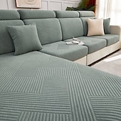 abordables Funda de sofá-Funda de cojín elástica para sofá, funda elástica para sillón seccional, sofá de dos plazas, 4 o 3 plazas, forma de L, sólida, suave, duradera, lavable