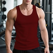 cheap Tank Tops-Men&#039;s Tank Top Vest Top Undershirt Sleeveless Shirt Sleeveless Crew Neck Summer Plain Fashion Designer Basic Classic Vacation Street Going out Black White Wine Top Tee for Men