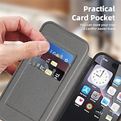 cheap iPhone Cases-Phone Case For Apple AirTag iPhone 16 Pro Max Plus iPhone 15 14 Pro Max Plus iPhone 13 12 Pro Max Magnetic Adsorption Flip Cover Support Wireless Charging Card Slot Shockproof TPU PC PU Leather
