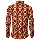 cheap Tops-Retro Vintage 1970s Shirt Disco Geometic Psychedelic Men&#039;s Halloween Carnival Music Festival Pride Parade Pride Month Adults&#039; Shirt