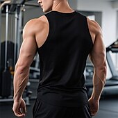 cheap Tank Tops-Men&#039;s Tank Top Vest Top Undershirt Sleeveless Shirt Sleeveless Crew Neck Summer Plain Fashion Designer Basic Classic Vacation Street Going out Black White Wine Top Tee for Men