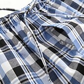 preiswerte Schlaf unten-Herren Freizeitkleidung Karierte hose Lounge Hose Karomuster Mode Klassisch Lässig Heim Täglich Bett Baumwolle Komfort Atmungsaktiv Weich Hose Elastischer Bund Sommer Frühling Schwarz Königliches Blau