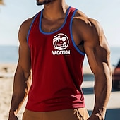 economico Canotte da palestra-Per uomo Canotta Gilet Canottiera Maglietta senza maniche Senza Maniche Collo a U Scollo a Cucchiaio Estate Tinta unica Semplice Moda Sportivo Classico Blocco di colore Streetwear Casuale Sportivo