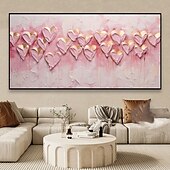 economico Quadri fiori/botanica-Mintura, dipinto a olio su tela, fatto a mano, con grafico a forma di cuore, decorazione da parete, immagine moderna astratta con texture, per la casa, dipinto arrotolato senza cornice e non