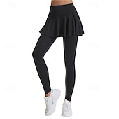 tanie Spódnice i szorty damskie-Damskie Solidne kolory Spódnica casualowa Spódnica tenisowa z legginsami Pofałdowany Boczne kieszenie Szybkie wysychanie Bransoletka tenisowa Golf Pikle Doły Czarny Biały Fioletowy Odzież tenisowa