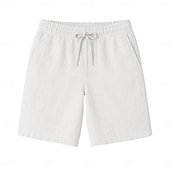 baratos Calções Elite Masculinos-Homens Calção Shorts de praia Com Cordão Cintura elástica com cordão Tecido Respirável Pavio Humido Curto Formal Casamento Ao ar livre Elegante Férias Branco Amarelo Micro-Elástica