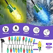 お買い得  ＬＥＤライトストリップ-7m ストリングライト 50 LED EL 5mm 1セット 取り付けブラケット 1セット RGB ホリデーライト ソーラー クリエイティブ 屋外 ソーラーパワー