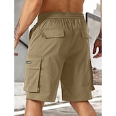 cheap Outdoor-Men&#039;s Cargo Shorts Outdoor Shorts Bermuda shorts Running Shorts Casual Shorts Elastic Waist Multi Pocket Straight Leg Plain Breathable Knee Length Outdoor Casual Daily Fashion Streetwear Khaki