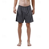 billiga Sov botten-Herr Vardagsklädsel Pyjamasshorts Slät Mode Klassisk Ledigt Hem Dagligen Säng Bomull Komfort Andningsfunktion Mjuk Shorts Elastisk midja Sommar Svart Rodnande Rosa