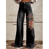 olcso Alsók-Retró Boho 1970-es évek Nadrágok Széles szárú nadrág Hippi Diszkó Magas derék Retro western pin-up Műfarmer stílus Női Farsang Alkalmi / Napi zenei fesztivál Retro témájú buli Felnőttek Nadrágok