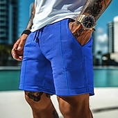 economico Pantaloncini casual-Per uomo Pantaloncini Waffle Shorts Pantaloncini Estivi Pantaloncini casual Tasca Coulisse Elastico in vita Semplice Comodità Traspirante Corto All&#039;aperto Vacanza Canotta sportiva Casual Nero Bianco