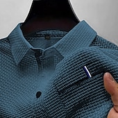 preiswerte Klassisches Poloshirt für Herren-Herren Golfshirt Golf Poloshirts Arbeit Lässig Revers Kurzarm Basic Modern Einfach Knöpfe Jacquard Sommer Normale Passform Schwarz Weiß Marineblau Blau Meerblau Dunkelgray Golfshirt