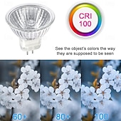 abordables Spots LED-Ampoule halogène MR16 12 V 35 W 50 W à intensité variable GU5.3, culot à deux broches, ampoules MR16 avec couvercle en verre transparent pour éclairage paysager, éclairage sur rail, fibre optique 2700