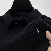 preiswerte Klassisches Poloshirt für Herren-Herren Golfshirt Golf Poloshirts Arbeit Lässig Revers Kurzarm Basic Modern Einfach Knöpfe Jacquard Sommer Normale Passform Schwarz Weiß Marineblau Blau Meerblau Dunkelgray Golfshirt