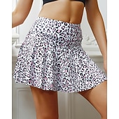 abordables Faldas y Skorts para Mujeres-Mujer Leopardo Rayas Falda casual Faldas de tenis con pantalones cortos Tobillo Alto Transpirable Tenis Golf pepinillo Negro Caqui Ropa de tenis