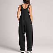 Damskie Normalny Kombinezon Moda miejska Jednokolorowe Bez rękawów Dekolt w kształcie litery U Kieszeń Ulica Codzienny Regularny Czarny Jasnozielony Rumiany róż Lato tanie casualowe kombinezony-Damskie Normalny Kombinezon Moda miejska Jednokolorowe Bez rękawów Dekolt w kształcie litery U Kieszeń Ulica Codzienny Regularny Czarny Jasnozielony Rumiany róż Lato