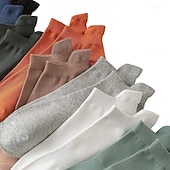 Недорогие Мужские Элитные Аксессуары-Мужчины 1 пара Носки Носки-невидимки и сверхтонкие носки Черный Белый Цвет Сплошной цвет Полотняное плетение Школа Официальные на открытом воздухе Тонкая ткань Лето Весна Осень