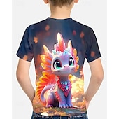 voordelige Jongens 3D Dieren-Jongens 3D Dinosaurus T-shirt Korte mouw Zomer Lente Modieus Basic Kinderen 4-12 jaar Strakke ronde hals Buiten Casual Dagelijks Normale pasvorm
