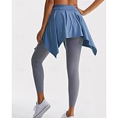 billiga Yoga shorts &amp; cyklister-Dam Yogakjol Asymetrisk fåll Kondition Byxor Svart Blå Ljuslila sporter Sportkläder Microelastisk