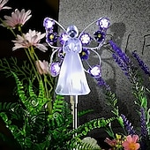 cheap Pathway Lights &amp; Lanterns-1/2 Pcs Solar Angel Lights Garden Pile Light LED Angel Solar Landscape Lawn Light for Cemetery Grave Memorial Gift Christmas Lawn Yard Walkway Landscape Decoration