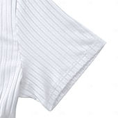 levne Pánská trička pro volný čas-Pánské Tričko Svalová košile Tričko s žebrovaným úpletem Tričko Top Krátké rukávy Tričkový Léto Celý rok Bez vzoru Pit Strip Módní Designové Základní Jednoduchý Dovolená ulice Ležérní Bílá Černá Šedá