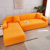 preiswerte Sofabezug-Stretch-Sofabezug, Schonbezug, Jacquard, elastisch, Sofagarnitur, Sessel, Loveseat, 4- oder 3-Sitzer, L-Form, grau, botanische Pflanzen, weich, strapazierfähig, waschbar