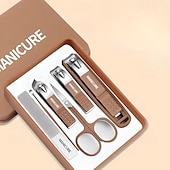 baratos Cuidados Pessoais &amp; Saúde-Conjunto de cortadores de unhas com ferramentas para cuidados com as unhas, kit de manicure e pedicure com estojo de armazenamento, conjunto de cortador de unhas de aço inoxidável para presente para