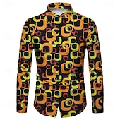 abordables Tapas-Retro Antiguo Años 70 Camisas Disco Geométrico Psicodélico Disfraz Hombre Víspera de Todos los Santos Carnaval Festival de Música Desfile del orgullo Adulto Camisas
