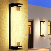 cheap Outdoor Wall Lights-LED Outdoor Wall Light Warm White 75cm  IP65 Modern Sconces Wall Lighting Patio Light Fixture Black Rectangle Lights Marble Wall Lamp for Courtyard,Porch,Garage