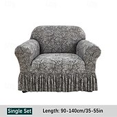 abordables Funda de sofá-Funda de sofá de 1 pieza con volante, moderna, elástica, ajustada, con detalles elásticos, lavable a máquina, con impresión reactiva, adecuada para sillones, sofás dobles, triples y cuádruples.