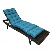 economico Copridivano-Cuscino impermeabile per chaise longue da interno/esterno, poltrona reclinabile ispessita con 4 lacci, cuscino per sedia a sdraio per piscina, sedia da balcone