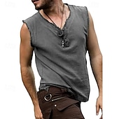 cheap Tank Tops-Men&#039;s Tank Top Vest Top Undershirt Sleeveless Shirt Sleeveless V Neck Summer Plain Fashion Designer Basic Classic Vacation Street Going out Black Wine Blue Top Tee for Men