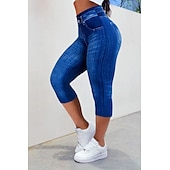 levne Modrá 3D tisk-Dámské legíny capri kalhoty 3D tisk chinos městská móda příležitostné do délky lýtek vysoký pas grafický tisk pohodlné měkké komfortní elastické venkovní ulice černé červené modré letní úzké