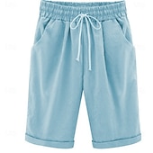 voordelige Bermuda-shorts-Dames Broeken Basic Casual Heldere kleur Huis Dagelijks Licht Blauw Grasgroen Meer groen Zwart Wit Zomer