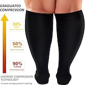 economico Cura Personale &amp; Salute-1 paio di calze a compressione graduata, polpaccio largo 15-20 mmHg, calze di supporto alte fino al ginocchio per donna &amp;Calzini circolatori per gambe gonfie, per uomini, per infermieri, per voli,