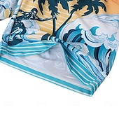 baratos Calções Elite Masculinos-Homens Calção Shorts de praia Bolsos Com Cordão Cintura elástica Gráfico Folha Árvore Respirável Secagem Rápida Comprimento do joelho Ao ar livre Férias Casa Férias Estilo Étnico Azul Céu Azul escuro
