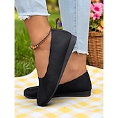 baratos Sapatilhas de mulher-sapatilhas femininas flyknit slip-on - cabedal em malha macia com elasticidade confortável, leve e respirável, ideal para uso casual e passeios de verão