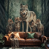 billige dyretepper-Dyr Ulver Hengevev Veggkunst Stor Hengevev Mural Dekor Fotograf Bakgrunn Teppet Gardin Hjem Soverom Stue Dekorasjon