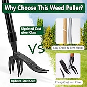 cheap Tool Accessories-High Hardness Weed Pulling Tool - Manual Stand Up Weed Puller Tool Head Replacement - 4-Claw Steel Head Design, Black