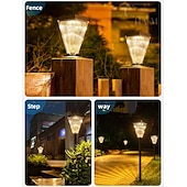 cheap Pathway Lights &amp; Lanterns-Solar Pathway Lights for Outside Super Bright Solar Driveway Lights Outdoor Waterproof Auto On/Off Solar Garden Fence Lights Solar Powered Post Landscape Decor Lighting for Path Yard Walkway