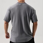 preiswerte Geripptes Strick-T-Shirt-Herren T Shirt T-Shirt Kurzarmshirt Kurzarm V Ausschnitt Sommer Einfach Mode Designer Basic Jacquard Urlaub Straße Ausgehen Schwarz Weiß Dunkelgrau Top T-Shirt für Herren