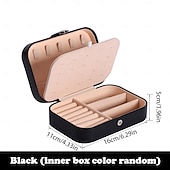 levne Skladování šperků-Dvouvrstvý přenosný organizér na šperkovnice na náušnice, náhrdelníky, prsteny, jednoduchý elegantní cestovní pouzdro na šperky, antioxidační úložný box pro ženy