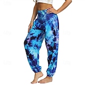 cheap Bottoms-Retro Vintage Boho 1970s Harem pants Yoga Pants Hippie Tie Dye Smocked Waist Rainbow Fancy Dress Women's Halloween Carnival Pride Parade Pride Month Festival Adults' Pants