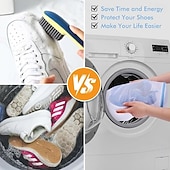 cheap Laundry Bags &amp; Hampers-2 Pack Shoes Wash BagsShoe Washing Machine Bagshoe laundry bag for washing machineHoneycomb Mesh Laundry Bags with Zipper for SneakersRunning ShoesSockBrasDelicates and Toys