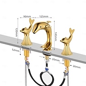 economico Rubinetti per lavandino bagno-Rubinetto per lavabo - Ampia diffusione Cromo / Galvanizzato Rubinetto a tre fori Due maniglie tre foriBath Taps