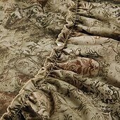 preiswerte Grafische Röcke-Damen Rock Rüschenrock Mode Boho Maxi Mittlere Hüfthöhe Röcke Blumen Rüsche Druck Mikroelastisch Urlaub Straße Braun Sommer Polyester